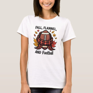 Fall, Flannel, and Football - Cosy Autumn Sports T-Shirt