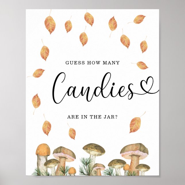 Fall flora guess how many candies poster (Front)