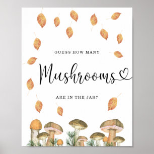 Fall flora guess how many mushrooms poster