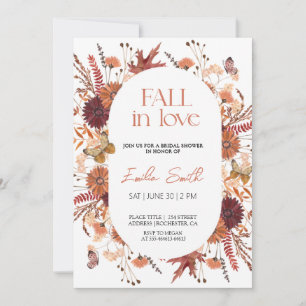 Fall Floral Autumn Bridal shower Invitation