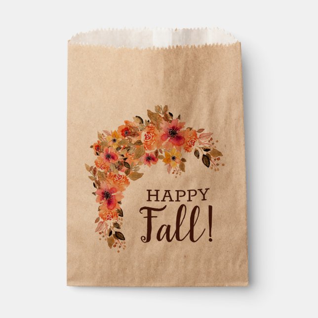 Fall Floral Autumn Swag Party Favour Bag (Front)