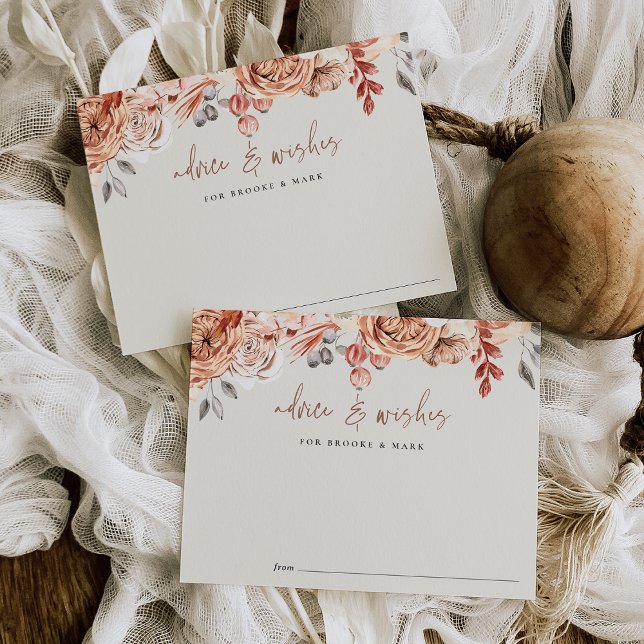 Fall Floral Baby Shower Advice & Wishes Card (Creator Uploaded)