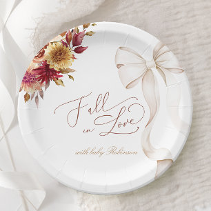 Fall Floral Baby Shower Paper Plates