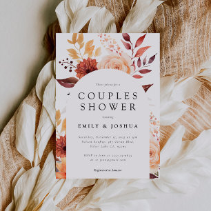 Fall Floral Boho Couples Shower Invitation