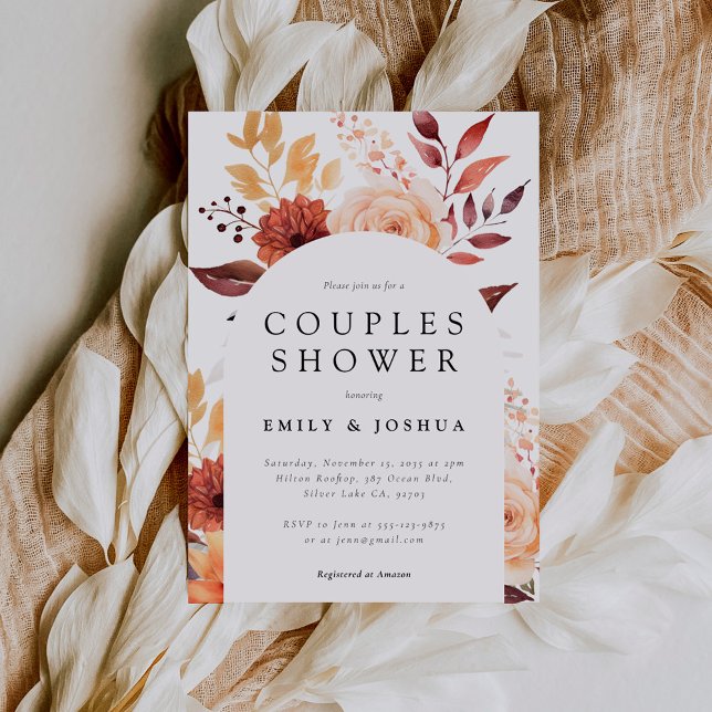 Fall Floral Boho Couples Shower Invitation (Creator Uploaded)