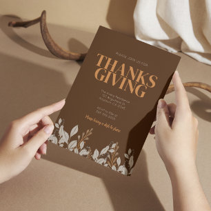 Fall Floral Boho Thanksgiving Invitation