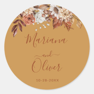 Fall Floral Bouquet Gold Envelope Seals