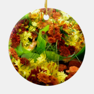 Fall Floral Bouquets Ceramic Tree Decoration