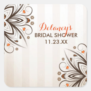 Fall Floral Bridal Birthday Stickers