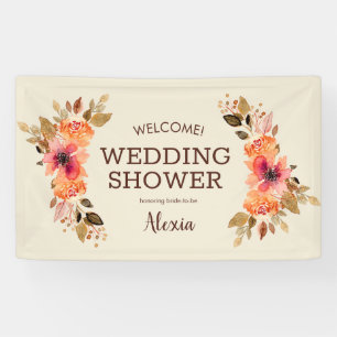 Fall Floral Bridal Shower Backdrop Banner