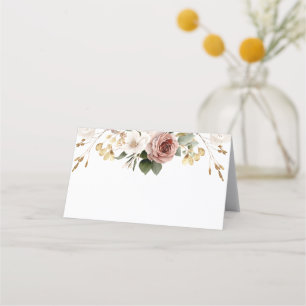 Fall Floral Bridal Shower Blush & Gold  Place Card