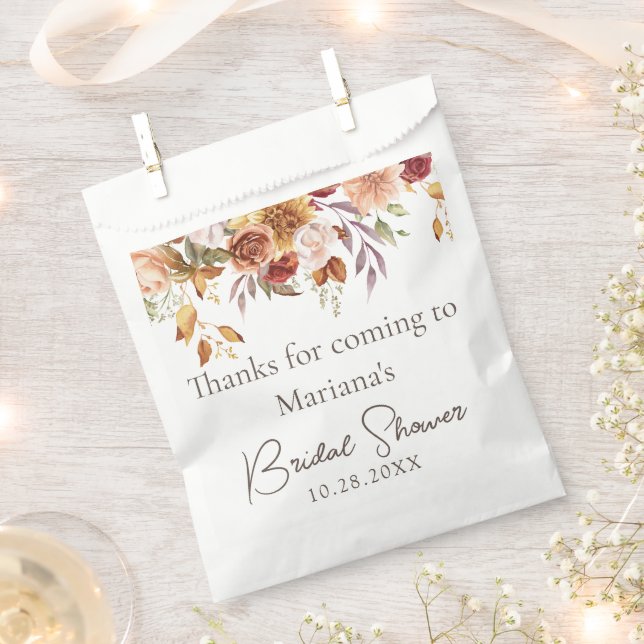 Fall Floral Bridal Shower  Favour Bag (Clipped)