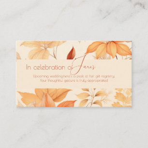 fall floral bridal shower gift registry card