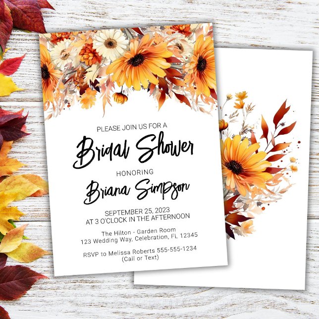 Fall Floral Bridal Shower Invitation (Creator Uploaded)