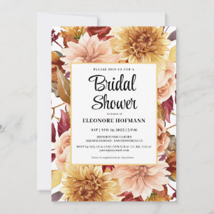 Fall Floral Bridal Shower Invitation