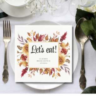 Fall Floral Bridal Shower Napkin