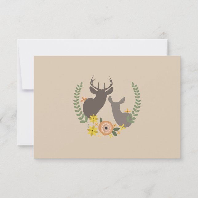Fall Floral Deer Wedding RSVP (Front)