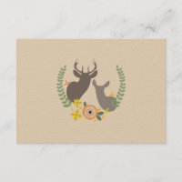 Fall Floral Deer Wedding RSVP