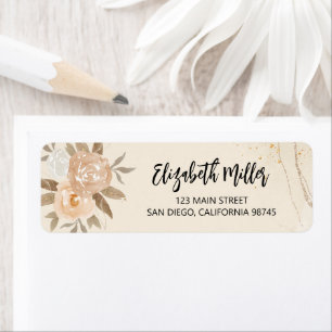 Fall Floral Elegant Wedding Return Address Label