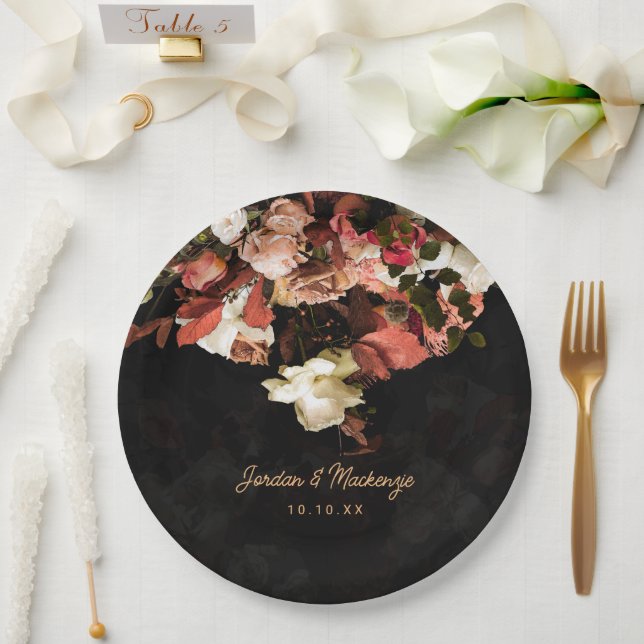 "Fall Floral Fantasy" Paper Plate (Wedding)