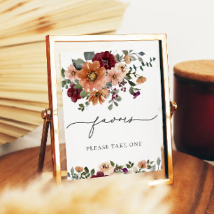 Fall Floral Favours Please Take One Poster