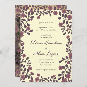 Fall Floral Frame Sweet Boho Casual PHOTO Wedding  Invitation