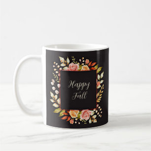 Fall floral frame with customisable text coffee mug