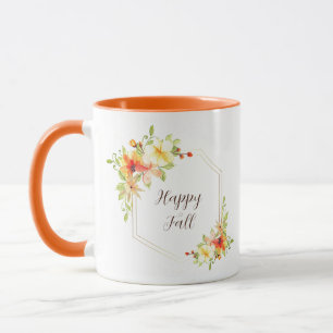 Fall floral frame with customisable text mug
