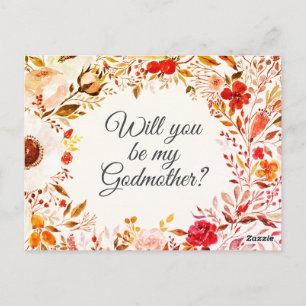Fall Floral Godmother Proposal Card