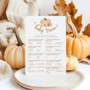 Fall floral gold pumpkin forest baby trivia game