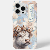 Fall Floral Highland Cow