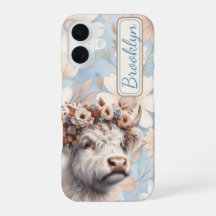 Fall Floral Highland Cow