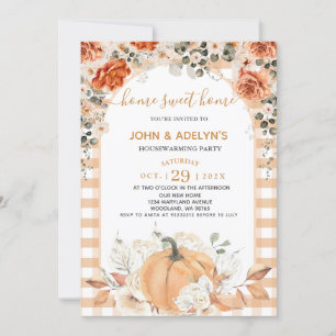 Fall Floral Home Sweet Home House Warming Party Invitation