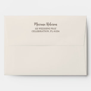 Fall Floral Ivory Wedding Envelope