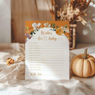Fall floral Little pumpkin wishes for baby card