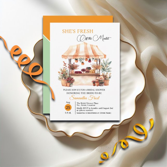 Fall Floral 'Off the Market' Bridal Shower  Invitation (Creator Uploaded)