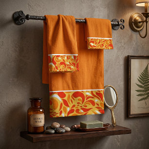 Fall floral paisley bath towel set