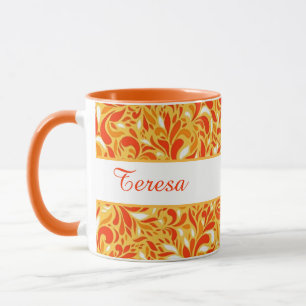 Fall floral paisley personalised mug