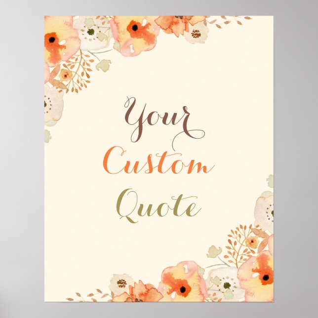Fall floral Personalised quote Custom quote print (Front)