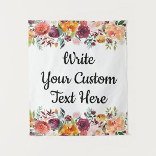 Fall Floral Photobooth Backdrop Wedding Prop Decor Tapestry