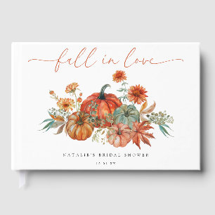 Fall Floral Pumpkin Bridal Shower Guest Book