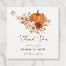 Fall Floral Pumpkin Bridal Shower Thank You