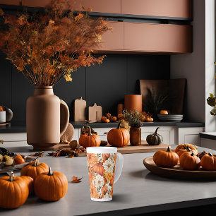 Fall Floral Pumpkin Latte Mug