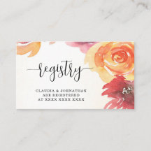 Fall Floral Registry Bridal Shower