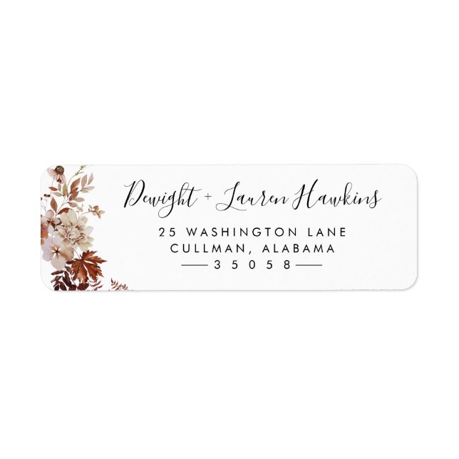 Fall Floral | Return Address Label (Front)