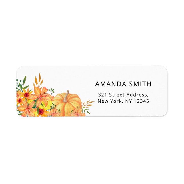 Fall floral return address label (Front)