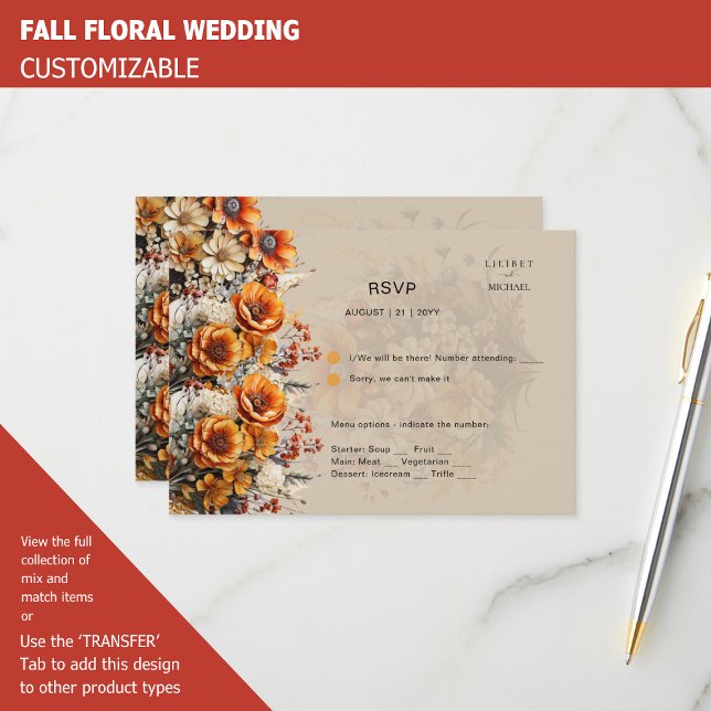 FALL FLORAL RSVP | ORANGE FLOWERS | RUSTIC WEDDING (Creator Uploaded)