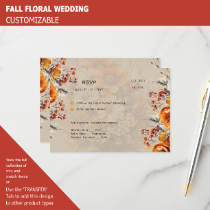 FALL FLORAL RSVP   ORANGE FLOWERS   RUSTIC WEDDING