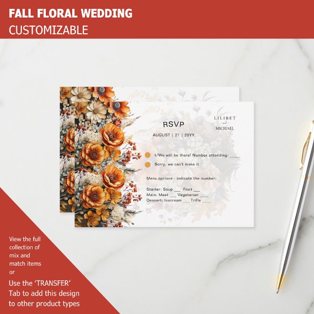FALL FLORAL RSVP | ORANGE FLOWERS | RUSTIC WEDDING (Creator Uploaded)