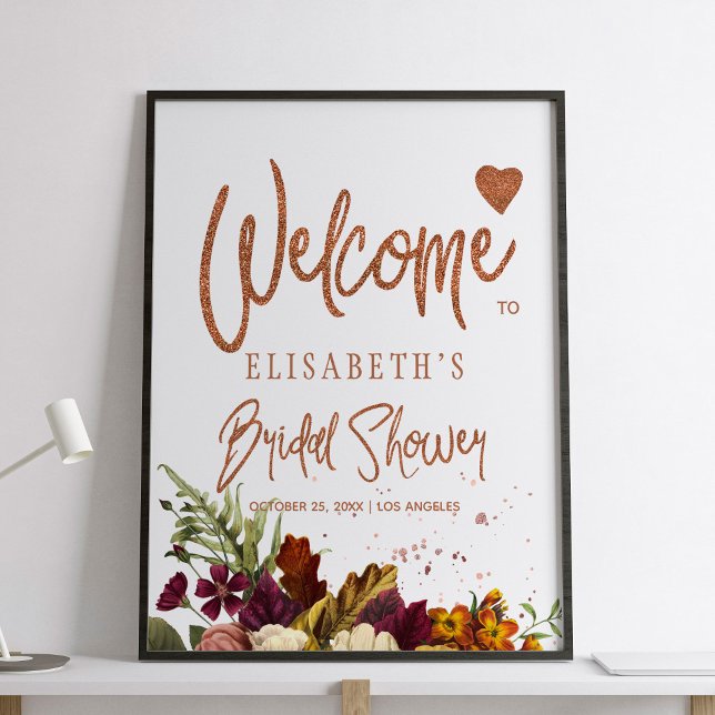 Fall floral rusty bridal shower welcome sign (Creator Uploaded)
